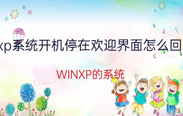 xp系统开机停在欢迎界面怎么回事 WINXP的系统，开机进入欢迎界面后无法输入密码？